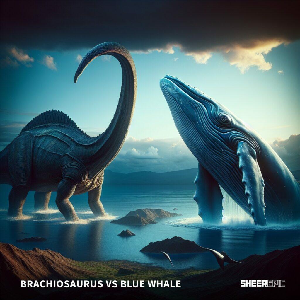 Brachiosaurus vs blue whale.