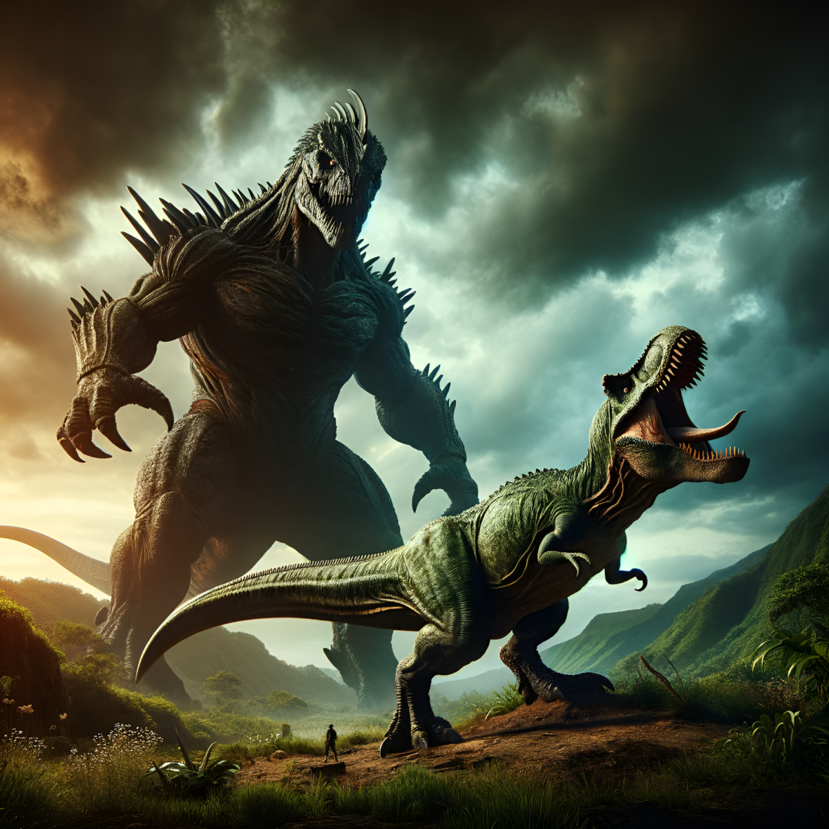Godzilla vs t-rex.