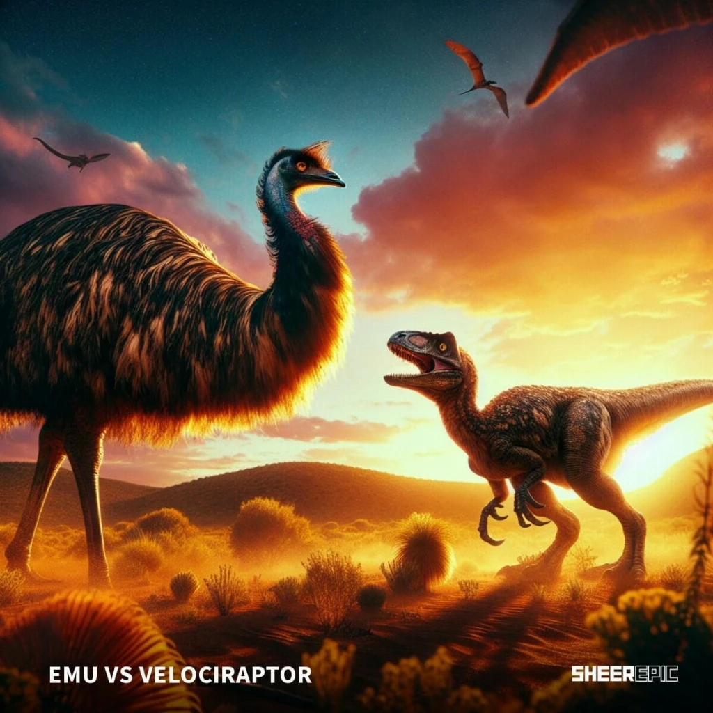 Emu vs Velociraptor