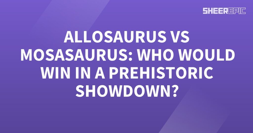 In this thrilling prehistoric showdown, the Allosaurus and Mosasaurus face off to determine the ultimate victor.