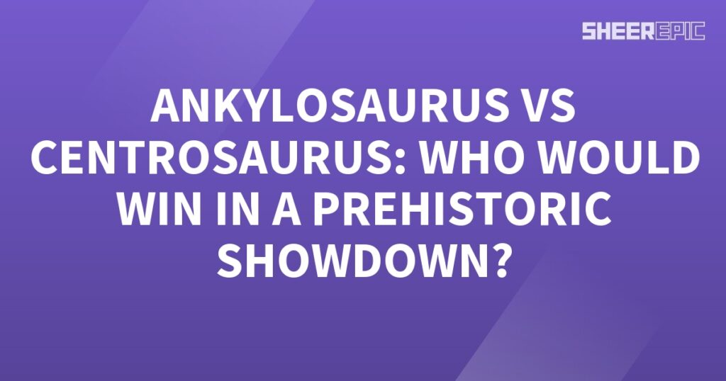 Ankylosaurus and Centrosaurus, both prehistoric dinosaurs, face off in an epic showdown.