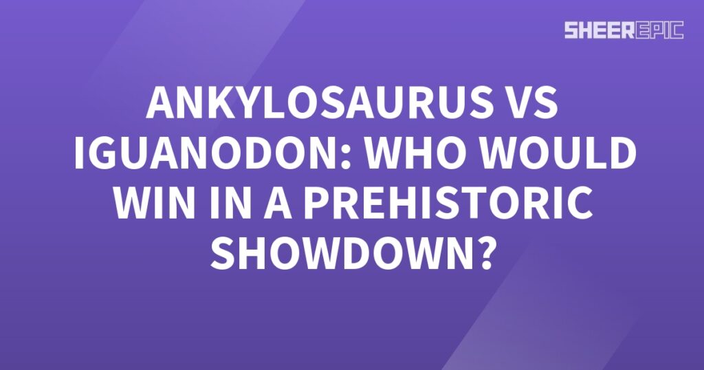 A prehistoric Showdown with a purple background.