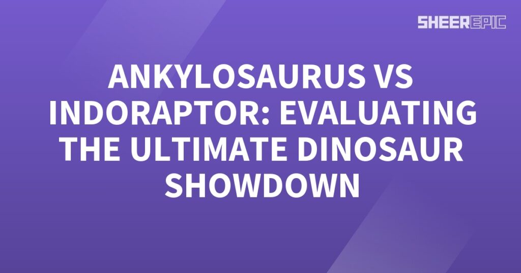 A purple background showcasing an Ultimate Dinosaur Showdown with white text.