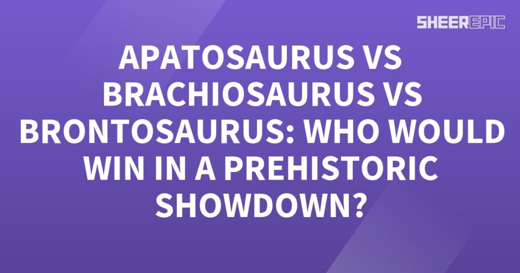 A purple background with the words apatosaurus vs brachiosaurus.