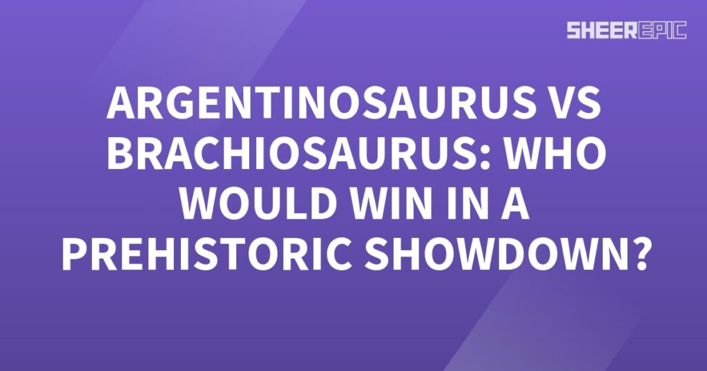 In this epic prehistoric showdown, the mighty Argentinosaurus competes against the formidable Brachiosaurus.