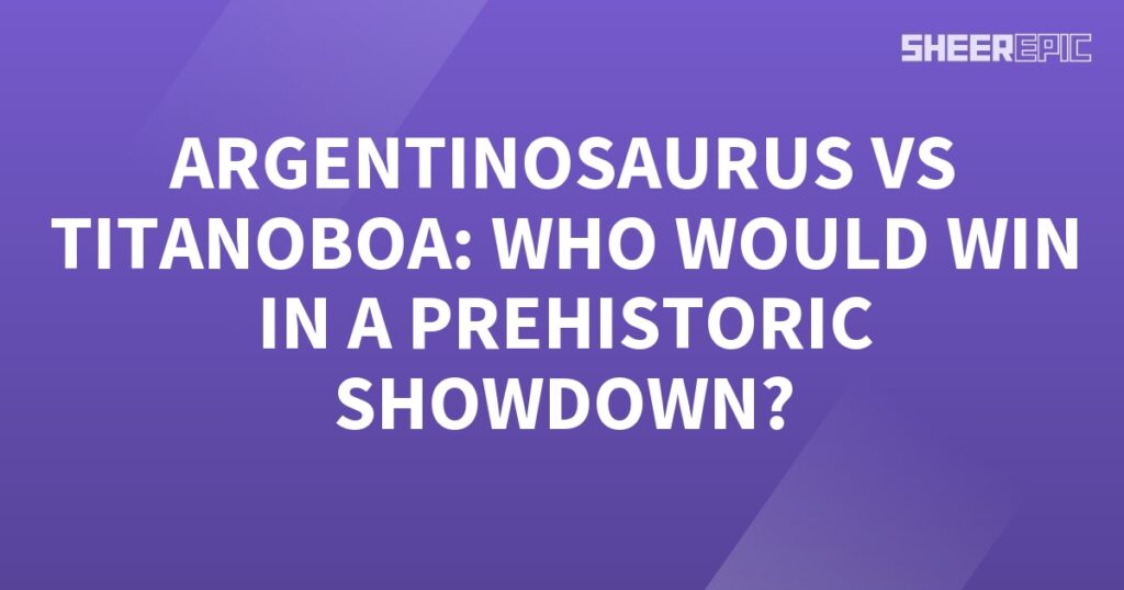 In a prehistoric showdown, the massive Argentinosaurus takes on the formidable Titanoboa.