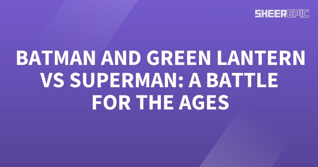 Batman and Green Lantern join forces to battle Superman, resulting in an epic confrontation.