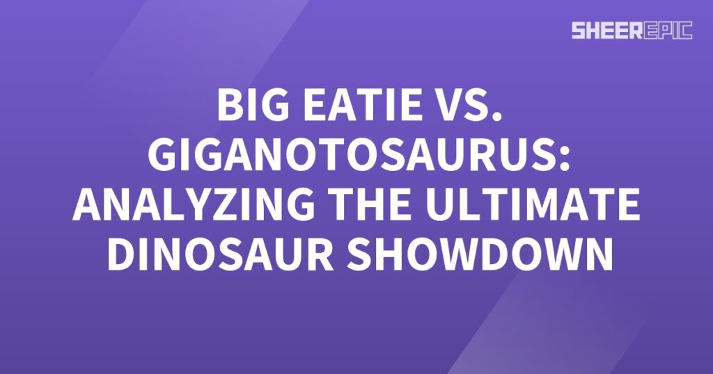 The Big Eatie versus the Giganotosaurus - analyzing the ultimate dinosaur showdown.