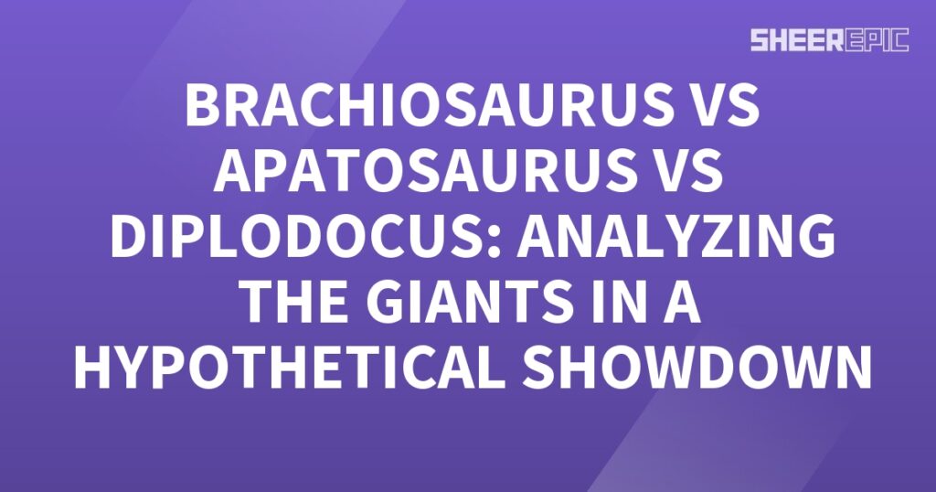 Comparing Brachiosaurus and Apatosaurus in a hypothetical show.