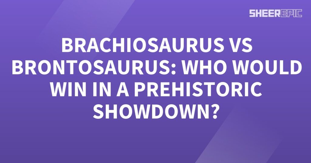 In the ultimate Prehistoric Showdown, the mighty Brachiosaurus and the colossal Brontosaurus face off to determine who reigns supreme in ancient times.