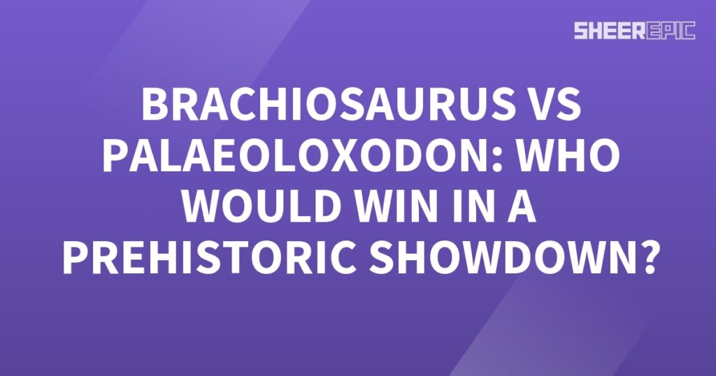 In a prehistoric showdown, the towering Brachiosaurus faces off against the mighty Palaeoloxodon. Who will emerge victorious?