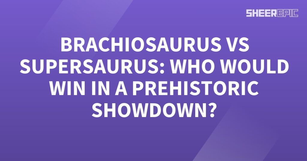 Join us in this thrilling prehistoric showdown between the majestic Brachiosaurus and the formidable Supersaurus. Witness a battle of giants as these two colossal creatures clash in an epic encounter that will leave