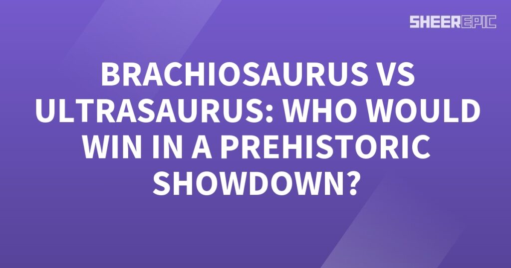 In this epic Prehistoric Showdown, the mighty Brachiosaurus faces off against the formidable Ultrasaurus.