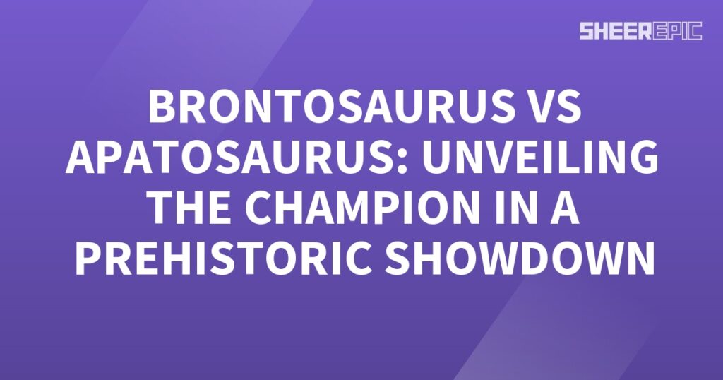 Witness the epic Brontosaurus vs Apatosaurus prehistoric showdown as they unveil the champion.