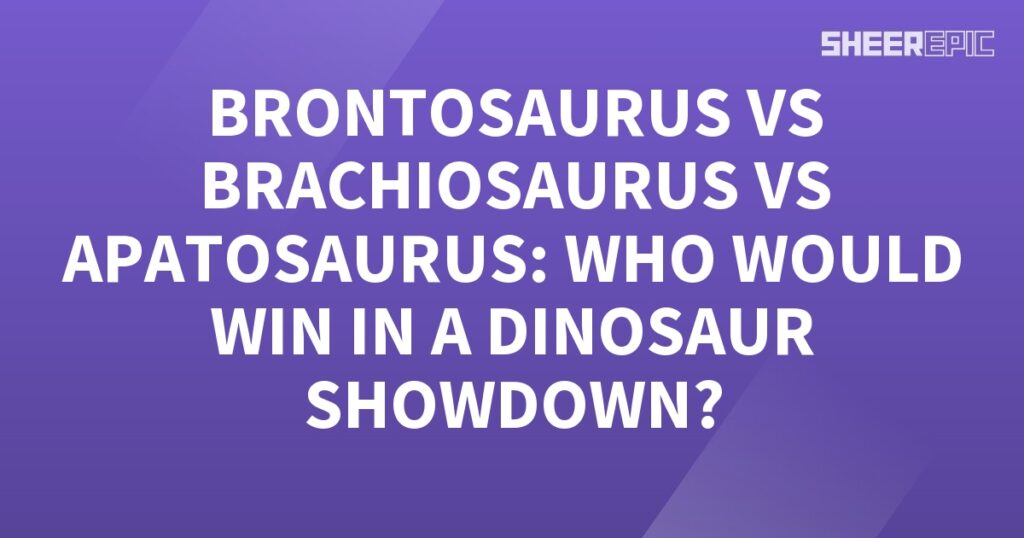 Brontosaurus vs Apatosaurus in a dinosaur would showdown.