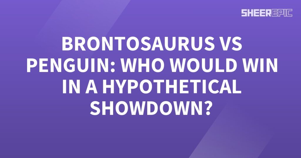 A hypothetical showdown featuring a purple background with white text.