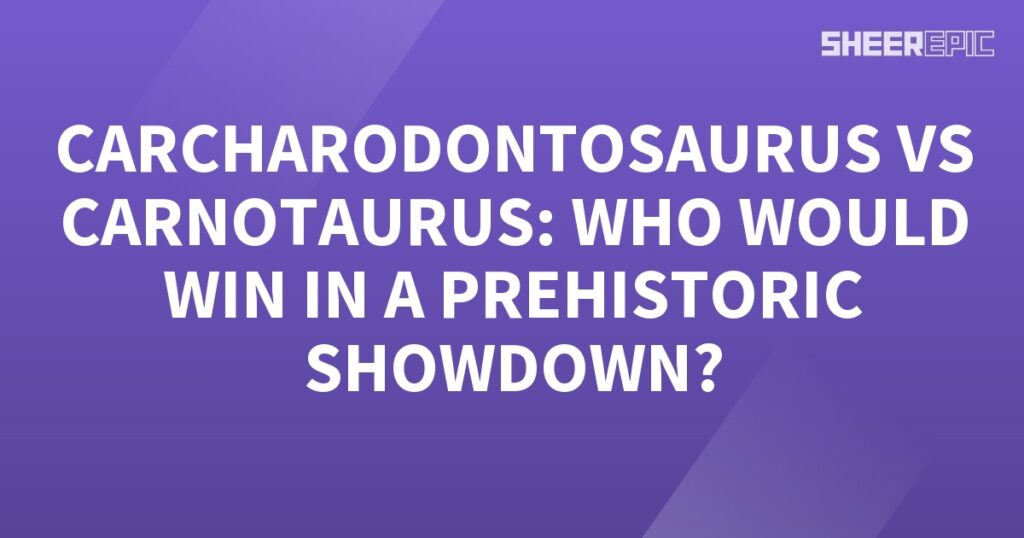 A Prehistoric Showdown featuring a purple background and white text.