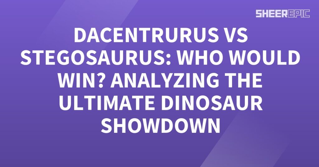 A purple background with the words Stegosaurus analyzing the ultimate dinosaur showdown.