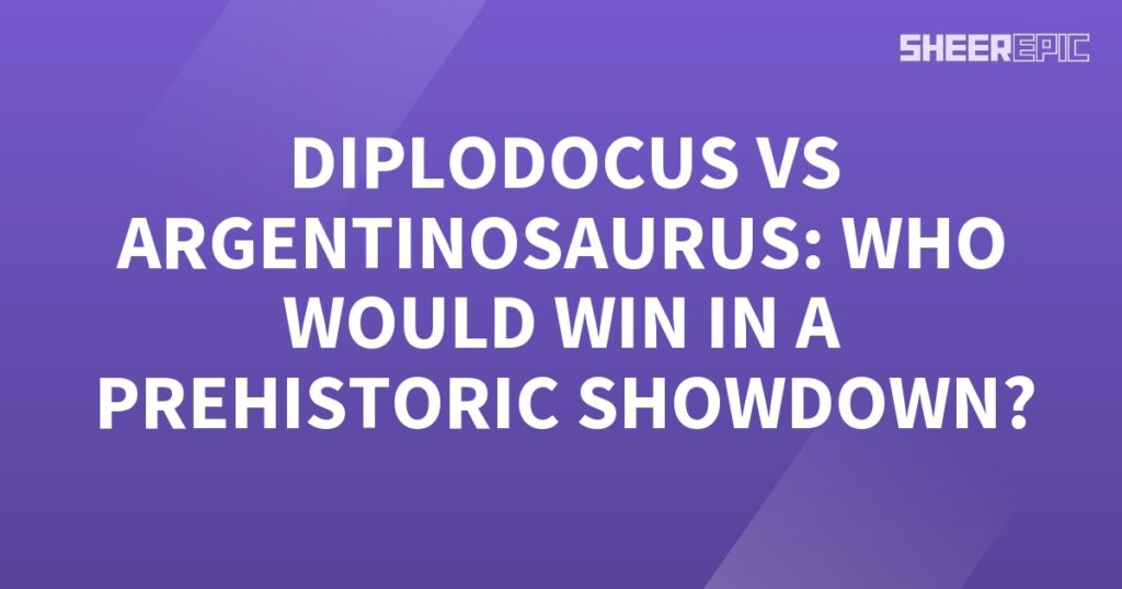 Argentinosaurus and Diplodocus, two giants of the prehistoric era, face off in an epic showdown.