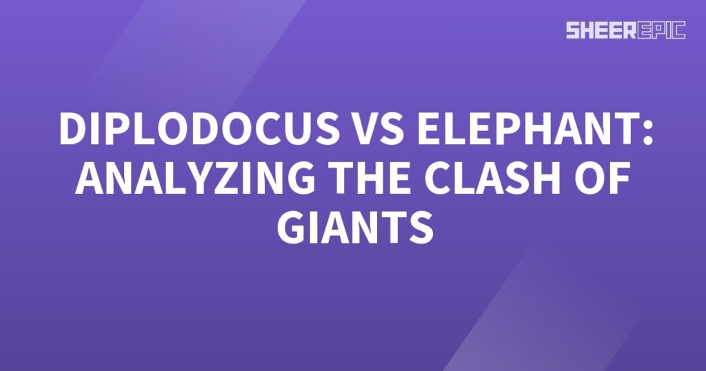 A purple background with white text featuring the Diplodocus and Clash of Giants.