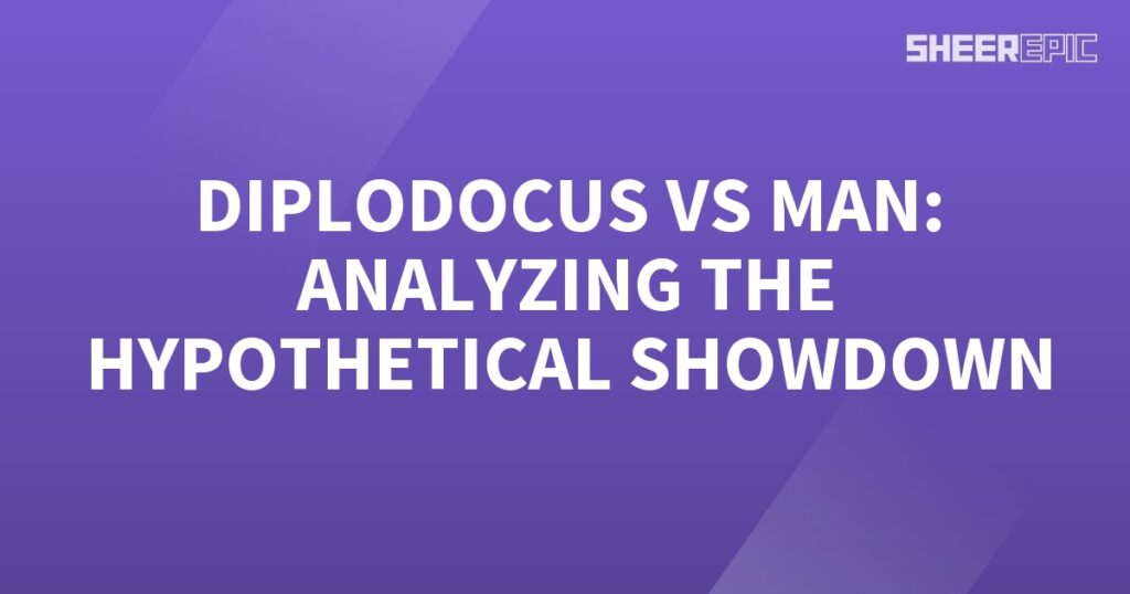 In this hypothetical showdown, a man is analyzing the confrontation between the Diplodocus and another creature.