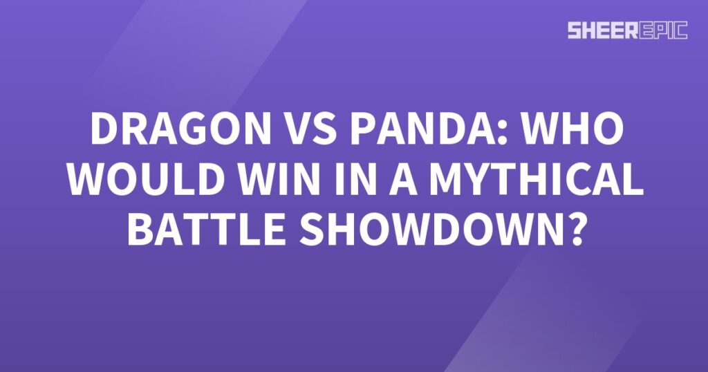 Title: Mythical Battle Showcase: Dragon vs Panda - Who Will Reign Supreme?

Description: Brace yourself for an epic showdown between two legendary creatures in the ultimate clash. Witness the unparalleled power and prowess as