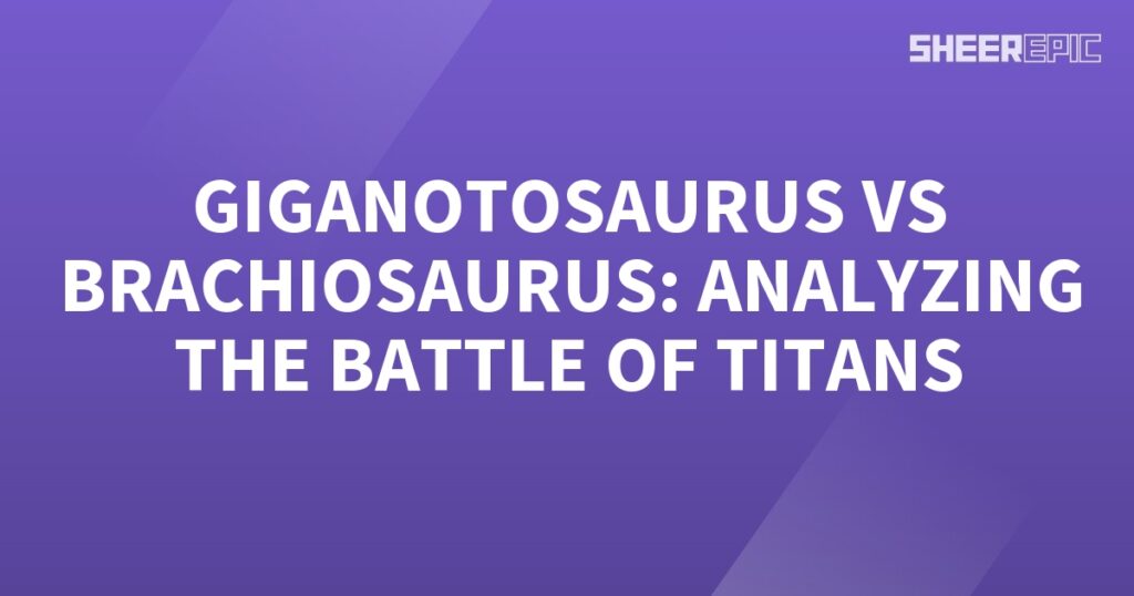 Giganotosaurus battles Brachiosaurus in an epic clash of titans.