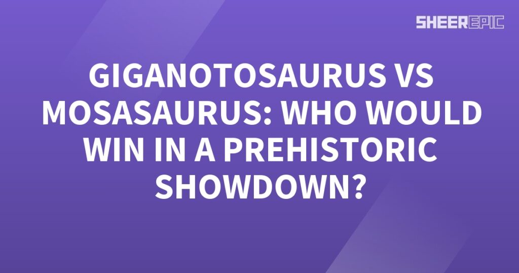 Witness an epic prehistoric showdown between the monstrous Giganotosaurus and the legendary Mosasaurus as they battle for supremacy.