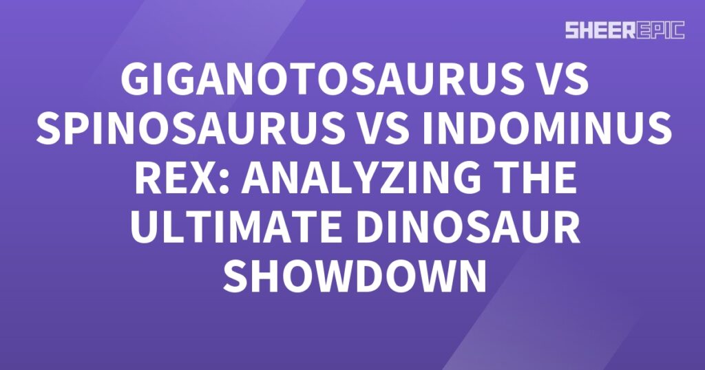 Analyzing the ultimate dinosaur showdown between Gigantosaurus and Spinosaurus.