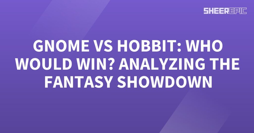 A fantasy showdown of epic proportions between a hobbit and a gnome, with the question of who would emerge victorious being analyzed on a stunning purple background.