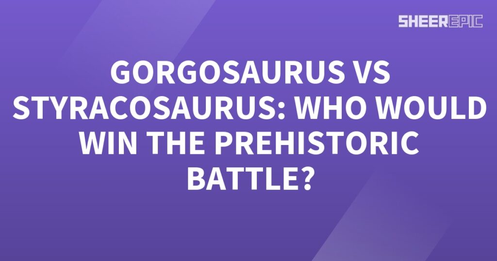 Gorgosaurus and Styracosaurus engage in the ultimate prehistoric battle.