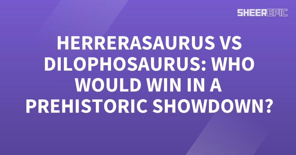 A thrilling prehistoric showdown between the formidable Dilophosaurus and Herrerasaurus.