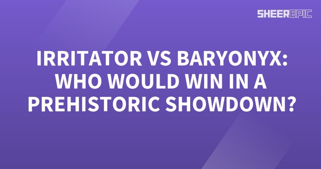 In a epic Prehistoric Showdown, the powerful Irritator and Baryonyx clash to determine the ultimate ancient predator.