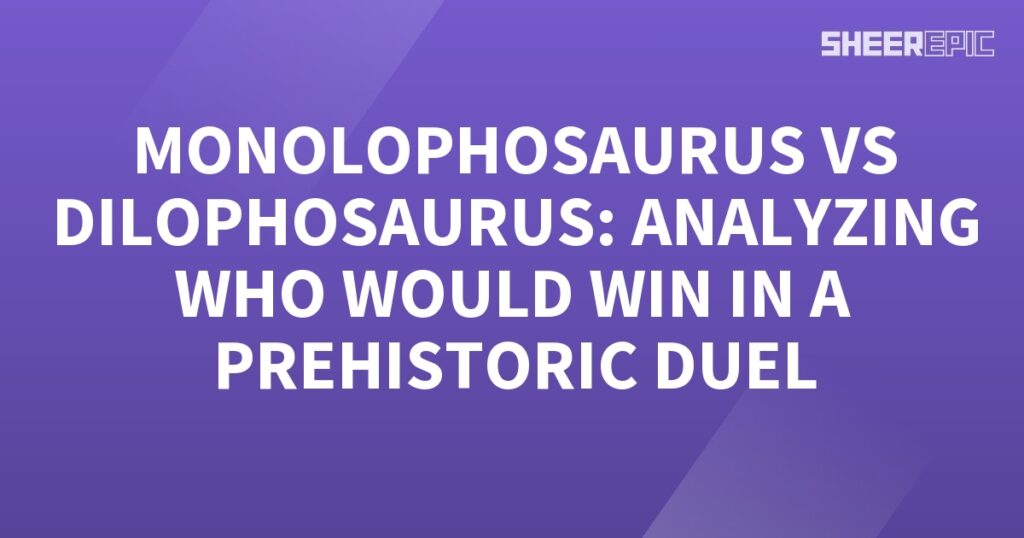 A purple background with white text featuring prehistoric creatures like Monolophosaurus and Dilophosaurus.