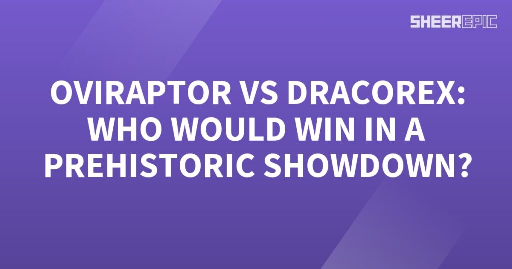 A prehistoric showdown between Oviraptor and Dracorex - who would win? Experience the excitement on a vivid purple background!