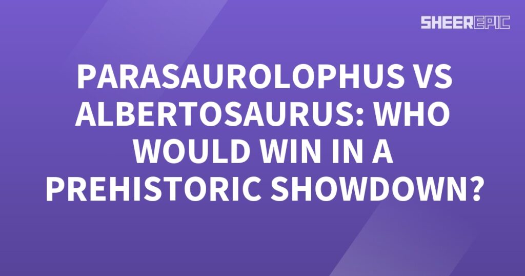 Parasaurolophus and Albertosaurus engage in an epic prehistoric showdown.