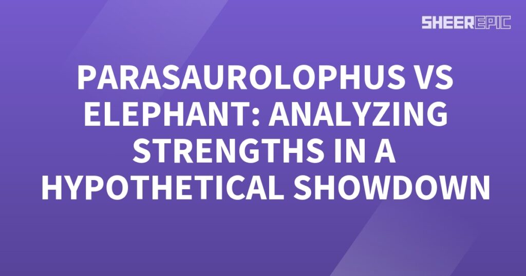 A purple background with white text showcasing the strength of an elephant.