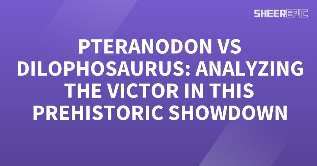 A purple background with the words pteranodon vs dilophosaurus, analyzing the victor in this prehistoric clash.