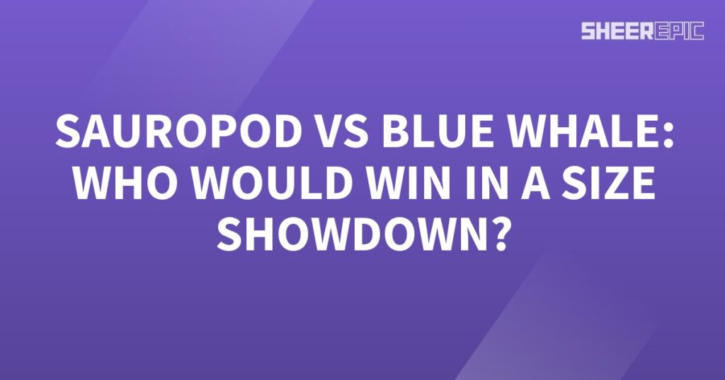 In this epic Size Showdown, we pit the enormous Blue Whale against the colossal Sauropod to determine who would emerge victorious in terms of size.