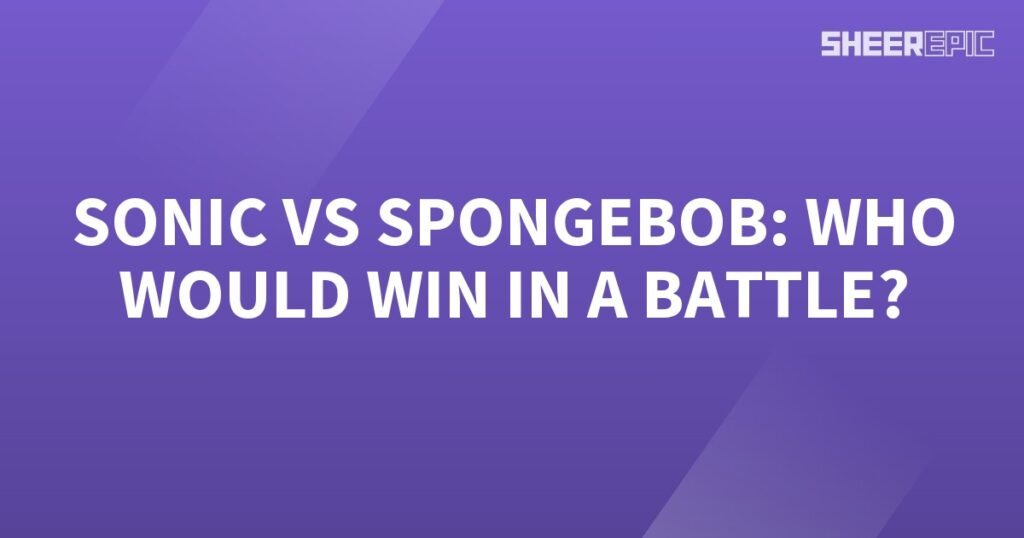 Sonic and SpongeBob, two iconic characters from different worlds, are pitted against each other in an epic battle. Who will emerge victorious - Sonic or SpongeBob?