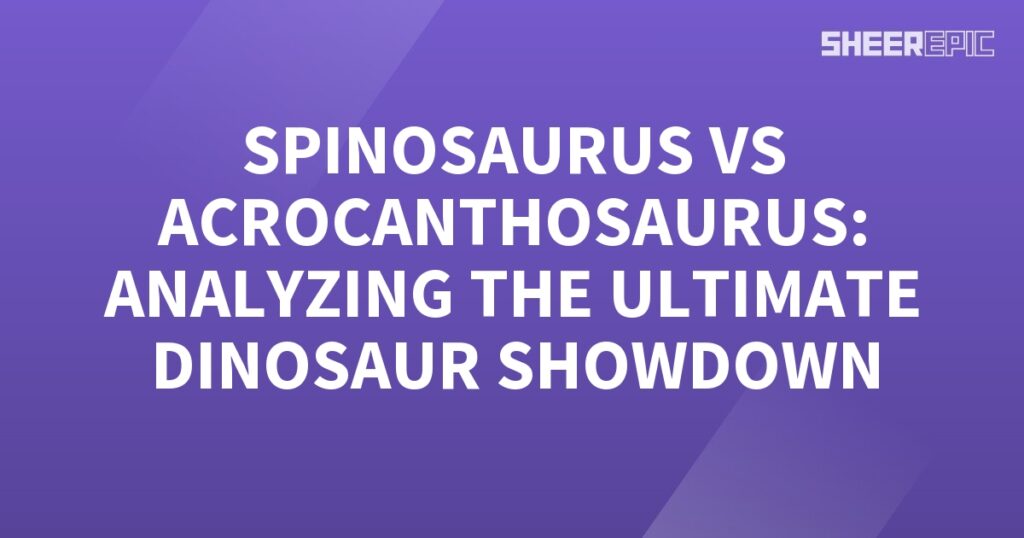 Spinosaurus vs Acrocanthosaurus analyzing the ultimate dinosaur showdown.