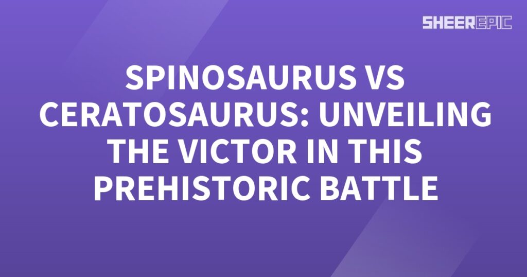 Witness the ultimate prehistoric battle as the mighty Spinosaurus takes on its formidable opponent, Ceratosaurus. Brace yourself for an epic showdown as these ancient predators clash to determine the true victor of