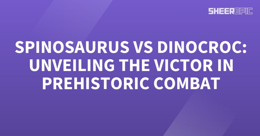 Witness the epic showdown between the monstrous Spinosaurus and the formidable Dinocroc as they engage in a fierce prehistoric combat to determine the ultimate victor of this ancient battle.