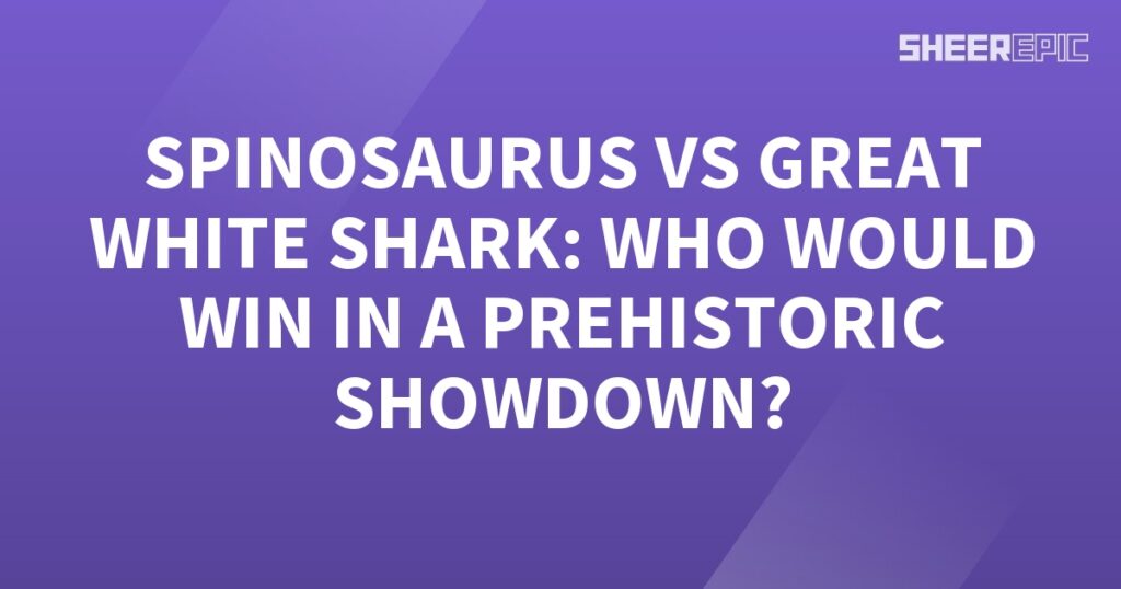 In a thrilling prehistoric showdown, the mighty Spinosaurus takes on the formidable Great White Shark. Let the battle of titans begin!