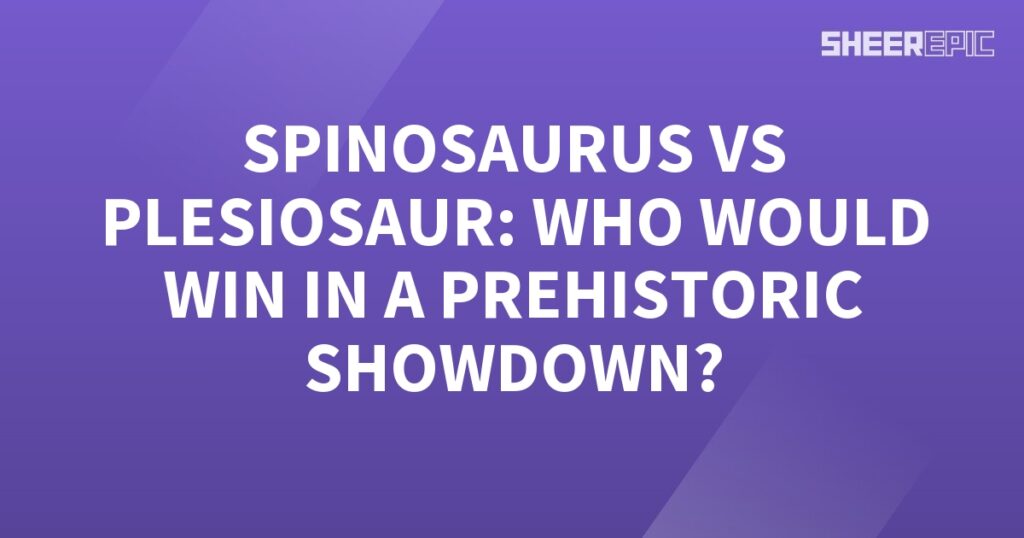 In this thrilling prehistoric showdown, the mighty Spinosaurus faces off against the formidable Plesiosaur.