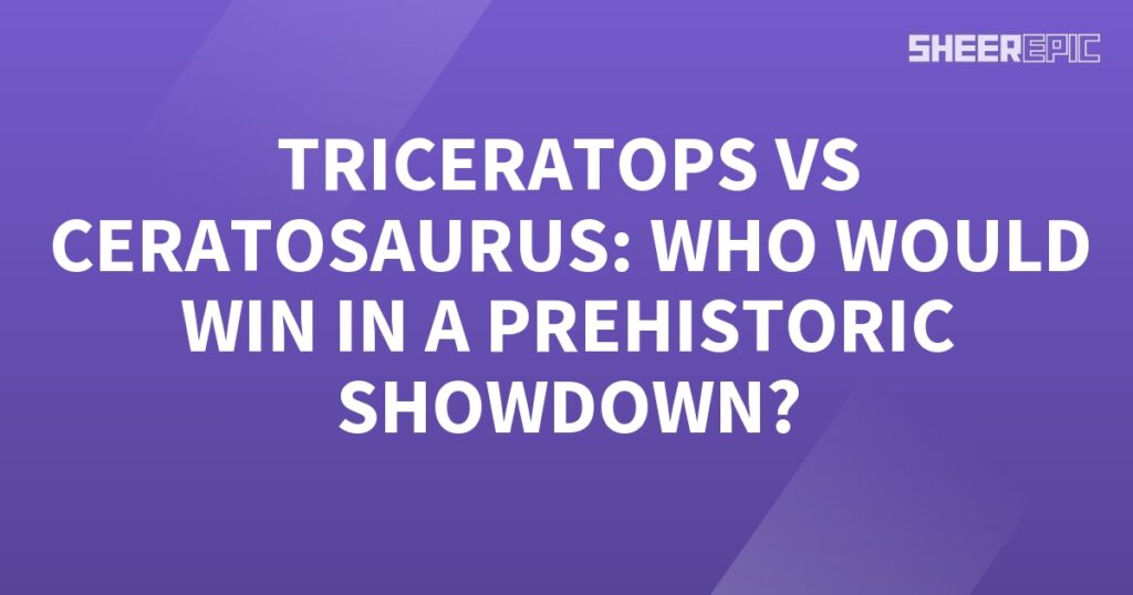 The Triceratops and Ceratosaurus, both iconic prehistoric creatures, engage in an epic showdown.