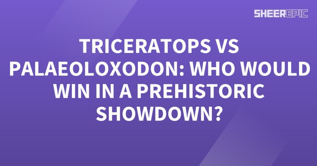 The mighty Triceratops faces off against the formidable Palaeoloxodon in an epic prehistoric showdown.