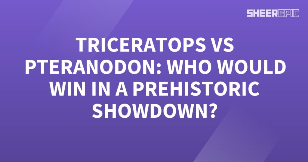 The prehistoric showdown between the triceratops and pteranodon.