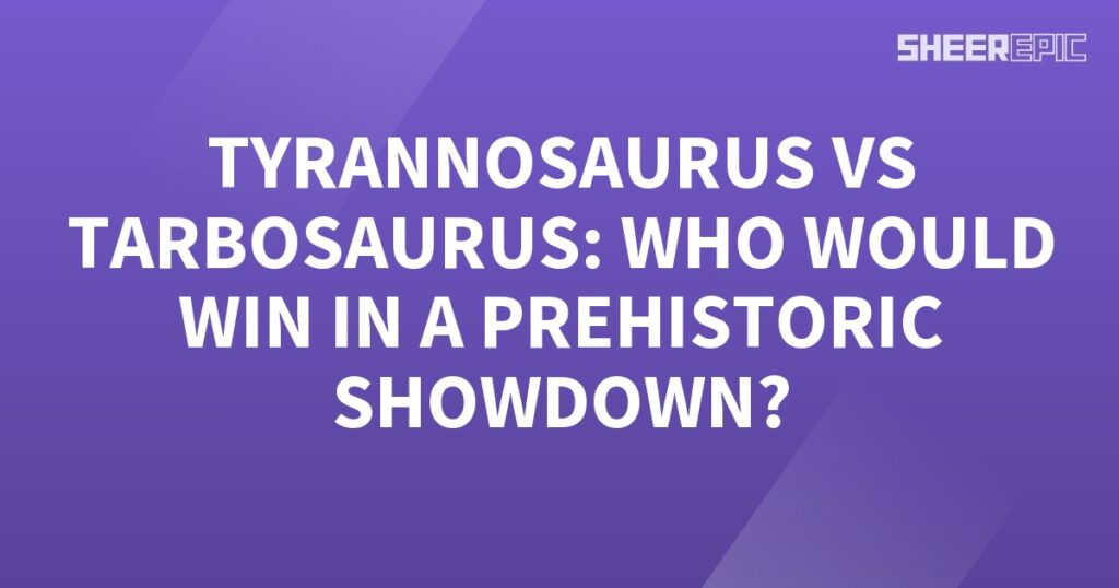 A prehistoric battle between the mighty tyrannosaurus and tarbosaurus unfolds on a vibrant purple background. Who will emerge victorious in this epic clash?