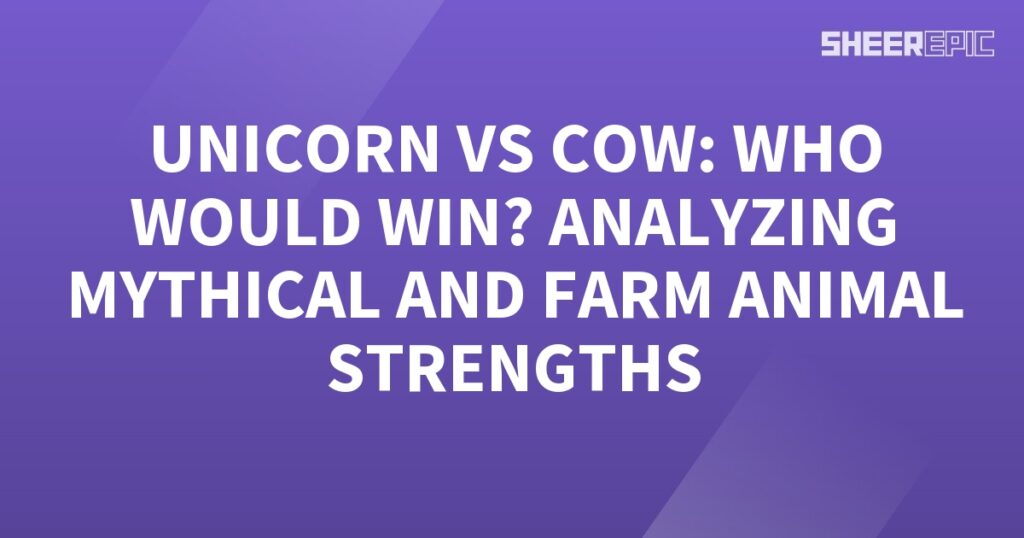 Analyzing the strengths of a mythical unicorn and a farm animal cow, we ponder who would emerge as the victor in their epic battle.